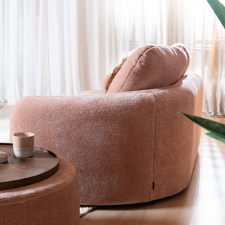 Canapé 2,5 places Vienna chenille rose
