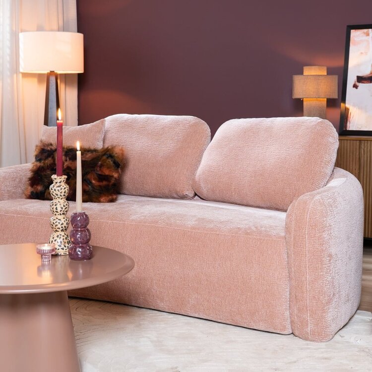 Canapé 2,5 places Vienna chenille rose