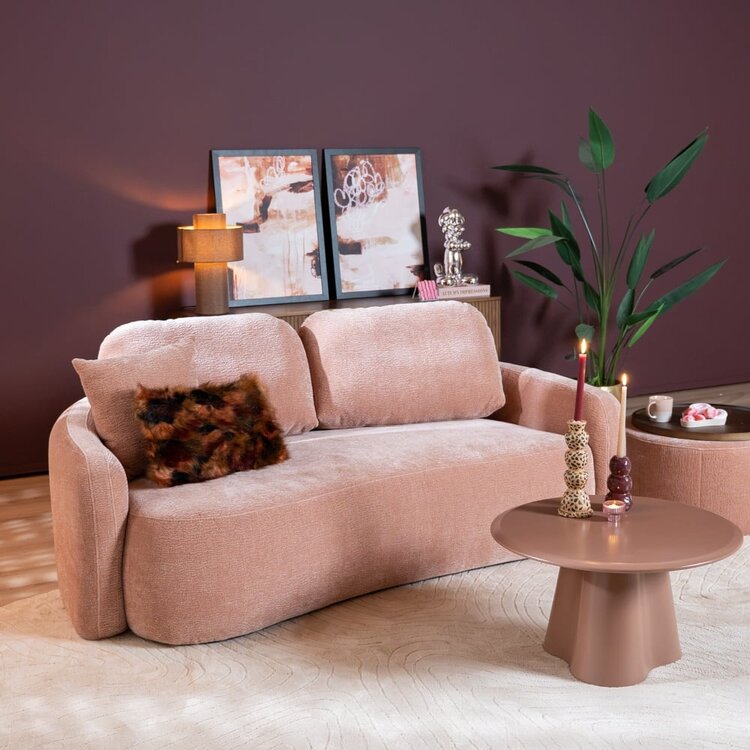 Canapé 2,5 places Vienna chenille rose