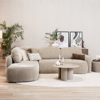 Canapé d’angle Vienna chenille taupe gauche