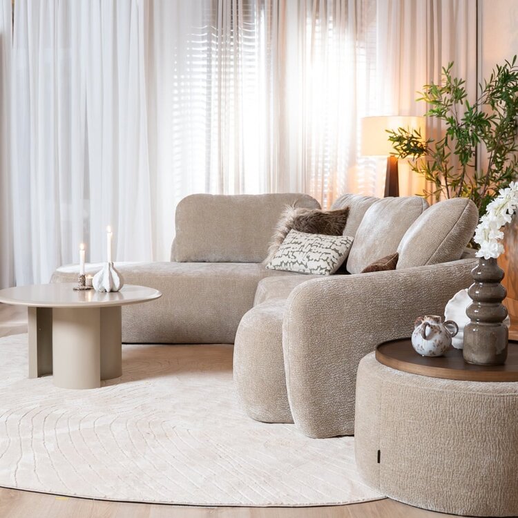 Canapé d’angle Vienna chenille taupe gauche