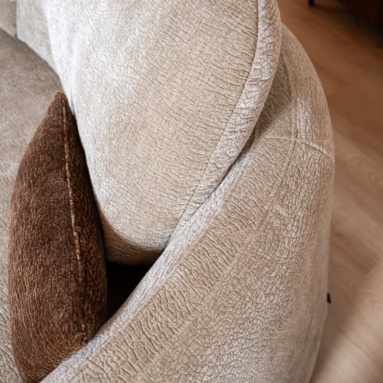 Canapé d’angle Vienna chenille taupe gauche