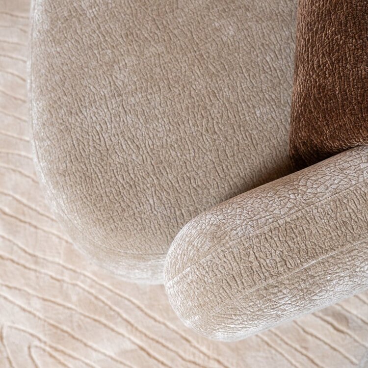 Canapé d’angle Vienna chenille taupe gauche