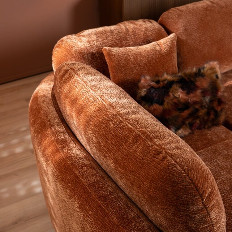 Canapé d’angle Vienna chenille terracotta gauche