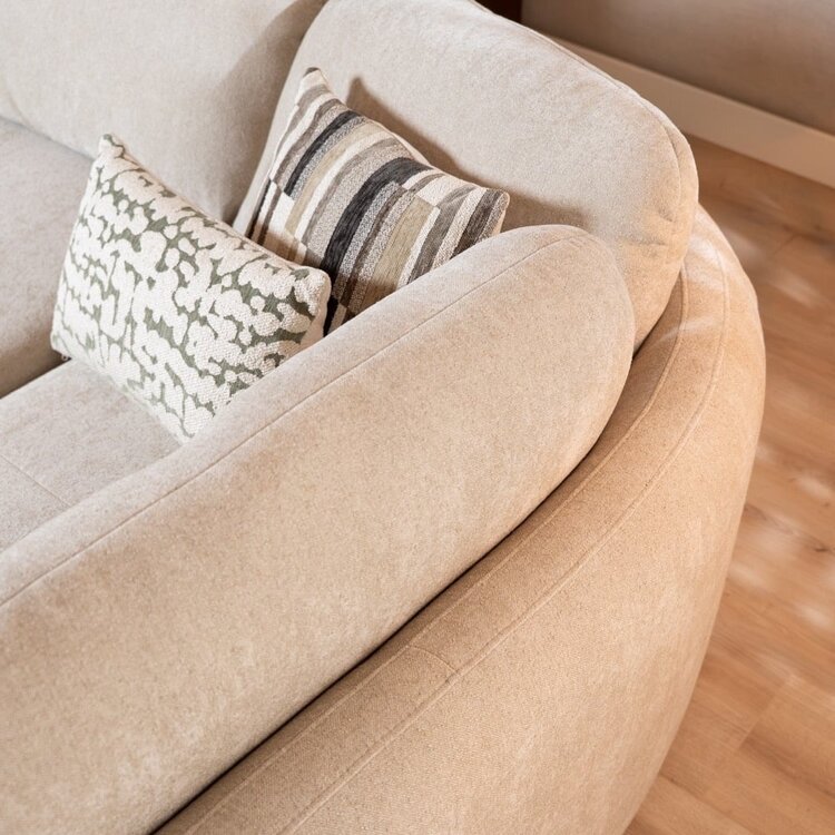 Canapé d’angle Vienna chenille beige droit