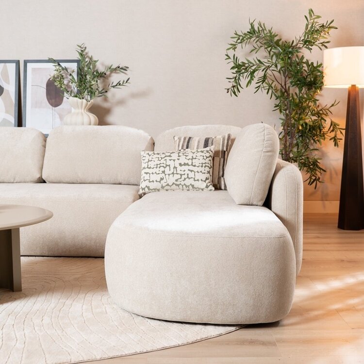 Canapé d’angle Vienna chenille beige droit