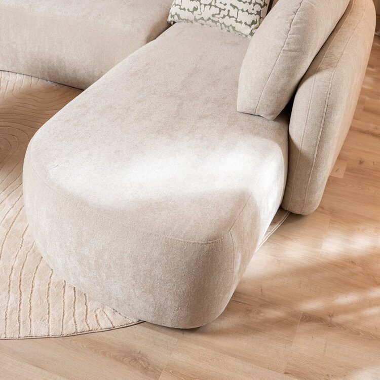 Canapé d’angle Vienna chenille beige droit