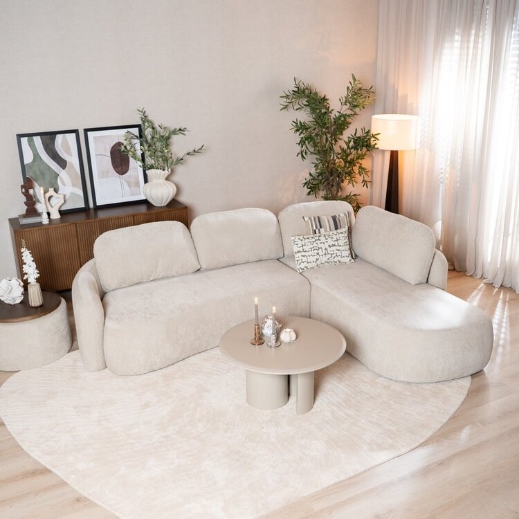 Canapé d’angle Vienna chenille beige droit