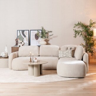 Canapé d’angle Vienna chenille beige droit