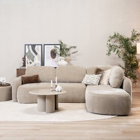 Canapé d’angle Vienna chenille taupe droit