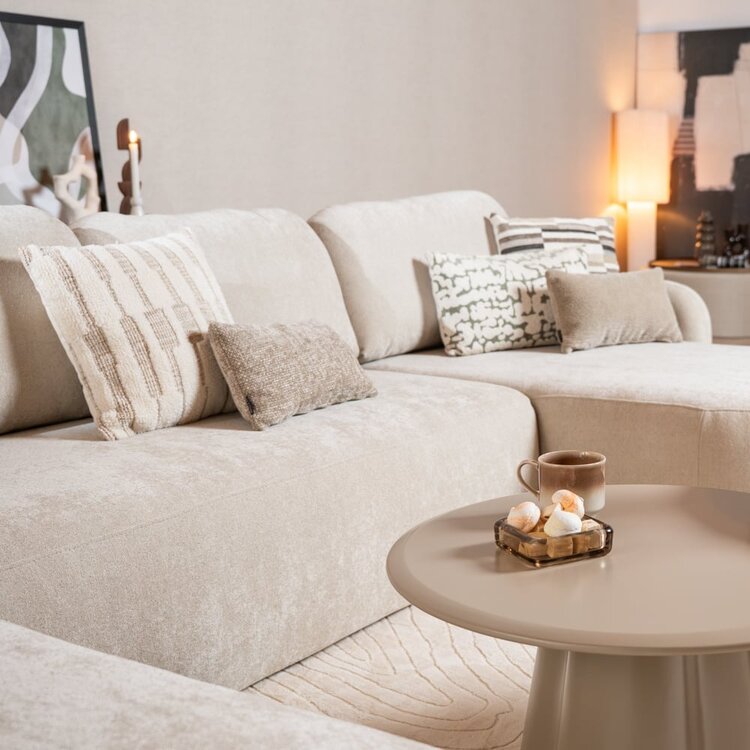 Canapé en U Vienna 6 places chenille beige