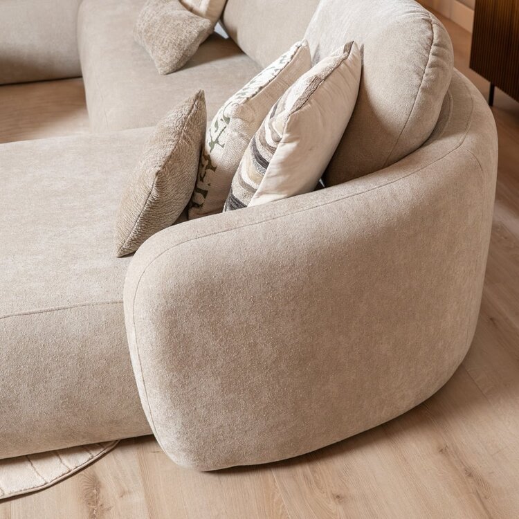 Canapé en U Vienna 6 places chenille beige