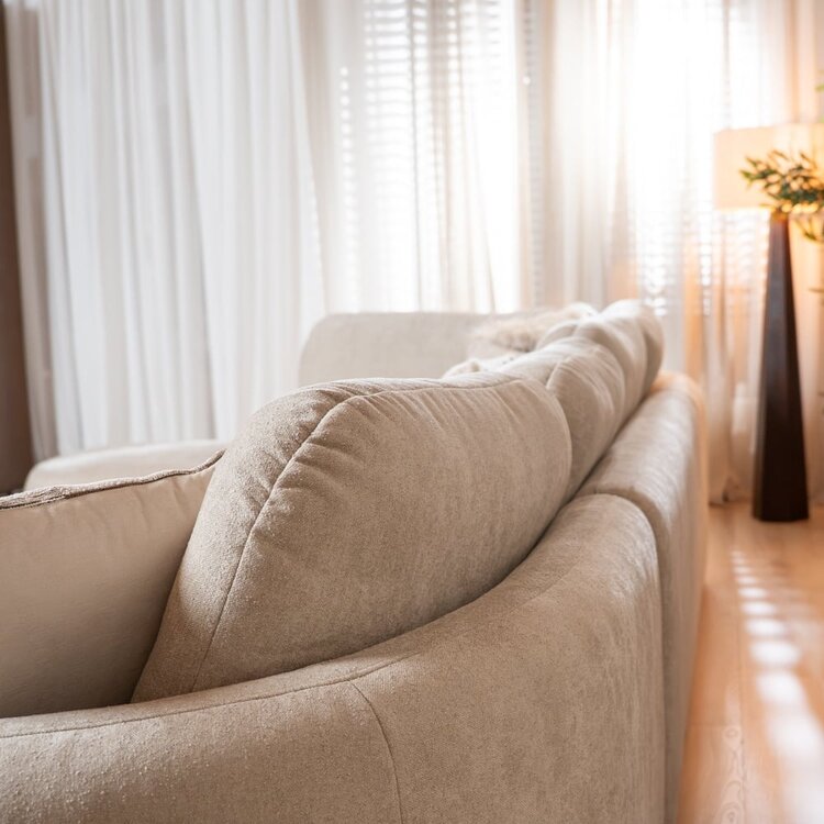 Canapé en U Vienna 6 places chenille beige