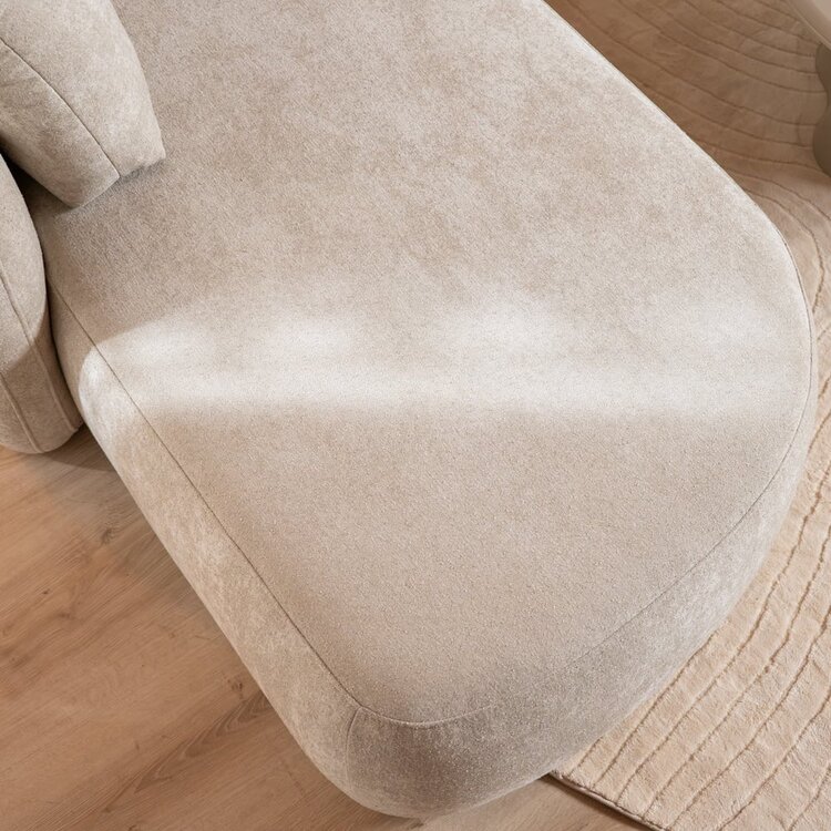 Canapé en U Vienna 6 places chenille beige
