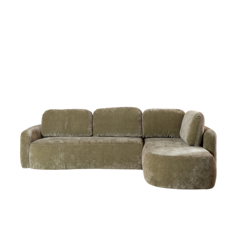 Canapé d’angle Vienna chenille vert droit