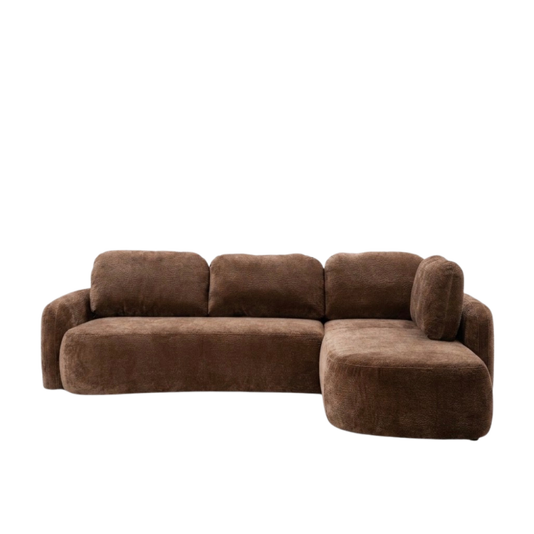 Canapé d’angle Vienna chenille chocolate brown droit