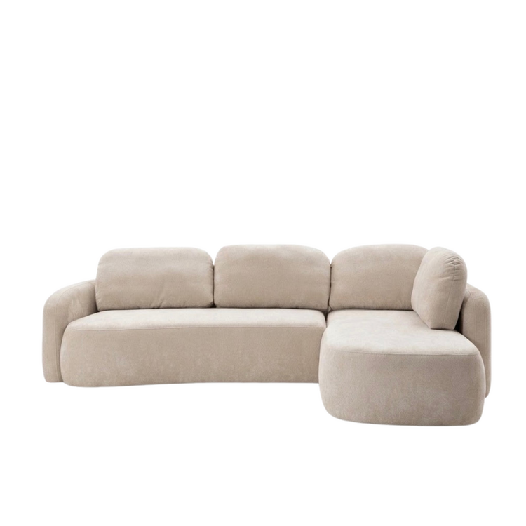 Canapé d’angle Vienna chenille beige droit