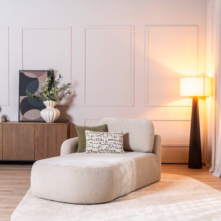 Chaise longue Vienna chenille beige gauche
