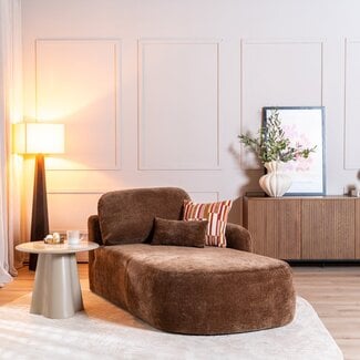 Chaise longue Vienna chenille chocolate brown droit