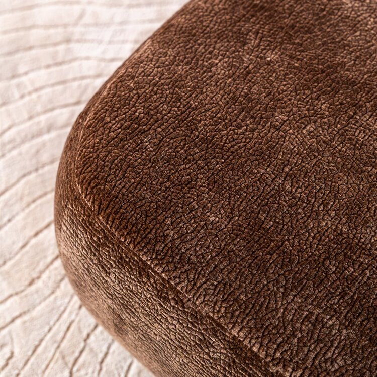Chaise longue Vienna chenille chocolate brown droit