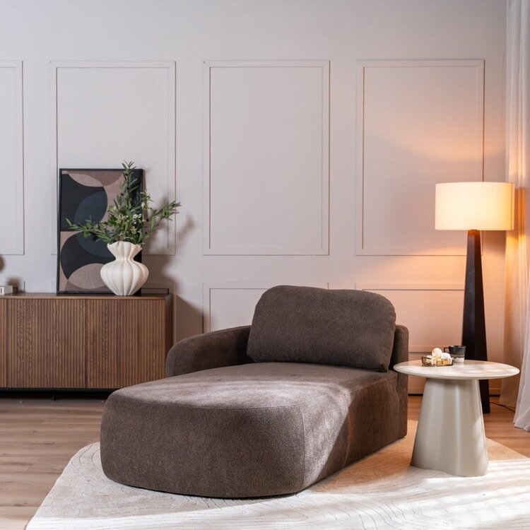 Chaise longue Vienna chenille brun gauche