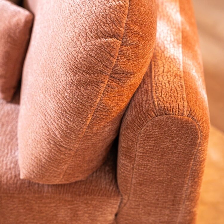 Chaise longue Vienna chenille rose gauche