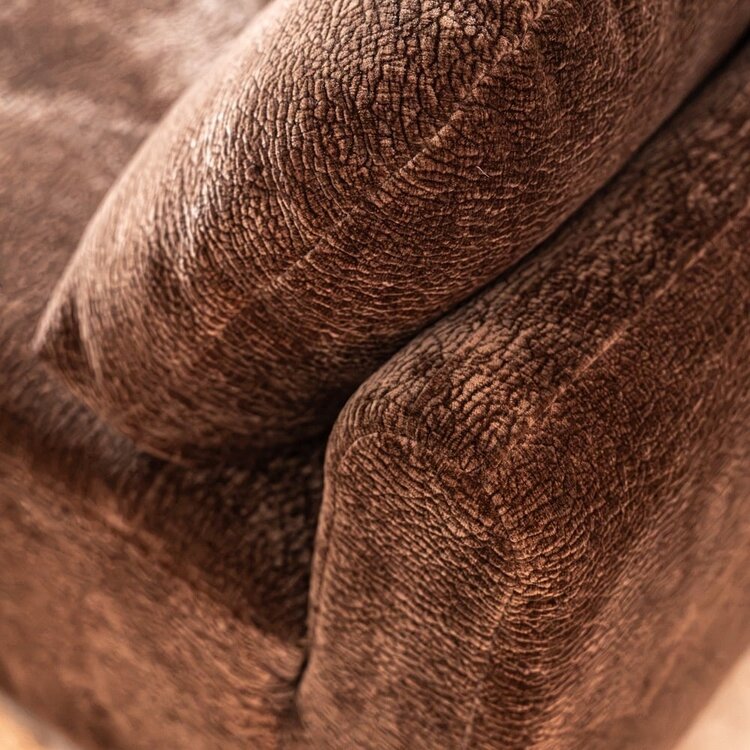 Chaise longue Vienna chenille chocolate brown gauche