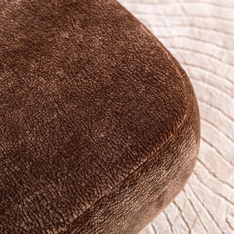 Chaise longue Vienna chenille chocolate brown gauche
