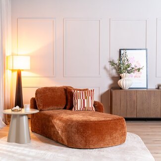 Chaise longue Vienna chenille terracotta droit
