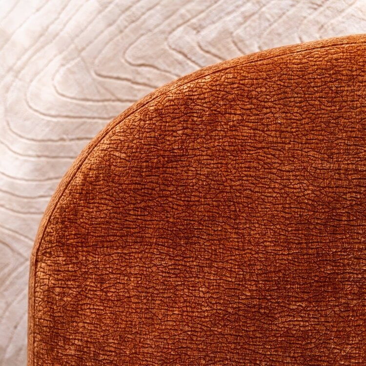 Chaise longue Vienna chenille terracotta gauche