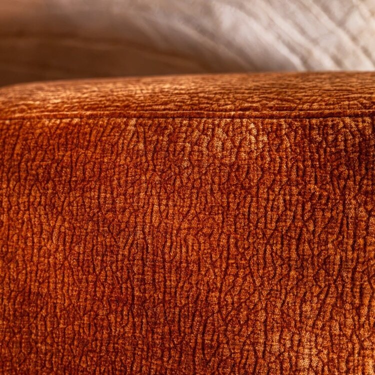 Chaise longue Vienna chenille terracotta gauche