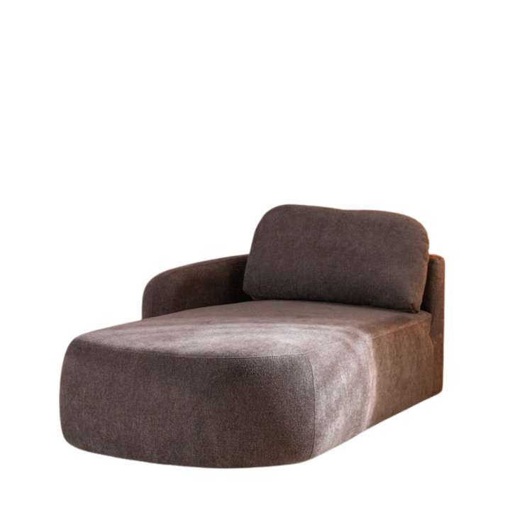 Chaise longue Vienna chenille brun gauche