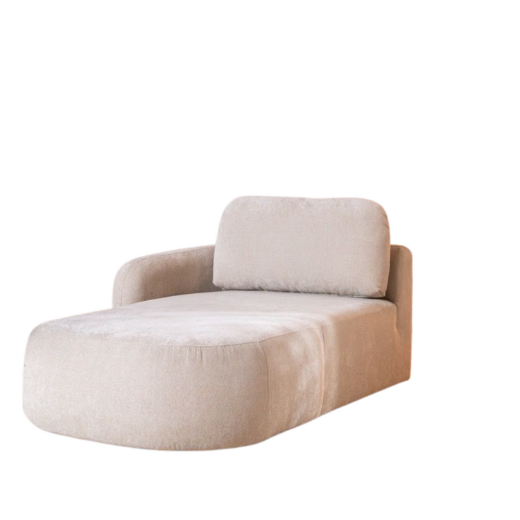 Chaise longue Vienna chenille beige gauche