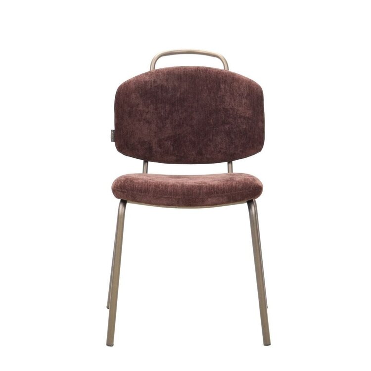 Chaise de salle à manger Pam velours brun