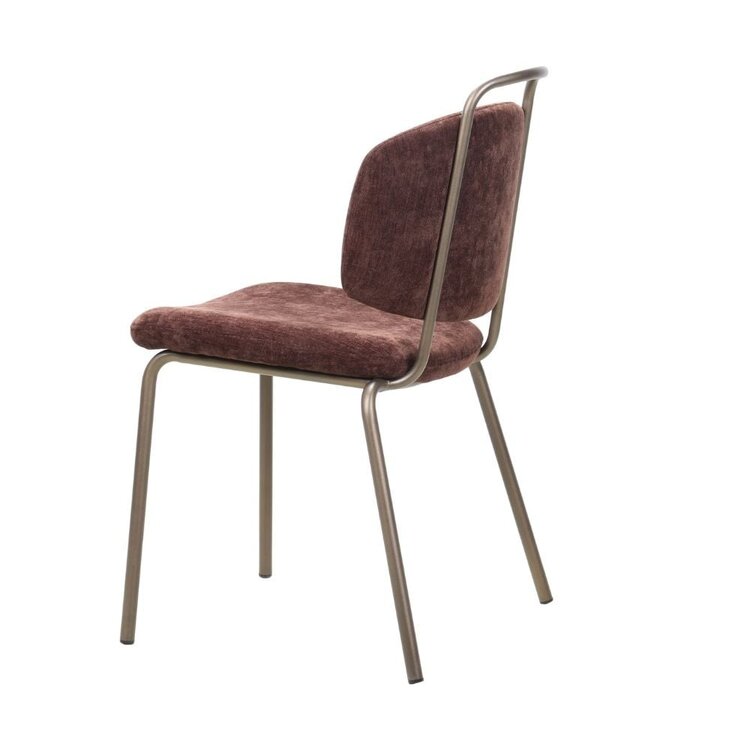Chaise de salle à manger Pam velours brun