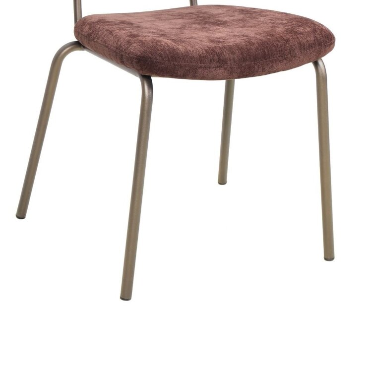 Chaise de salle à manger Pam velours brun