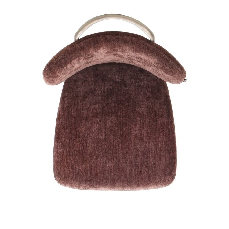 Chaise de salle à manger Pam velours brun