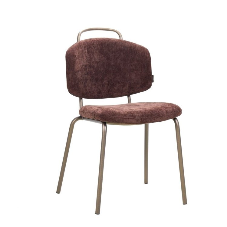 Chaise de salle à manger Pam velours brun