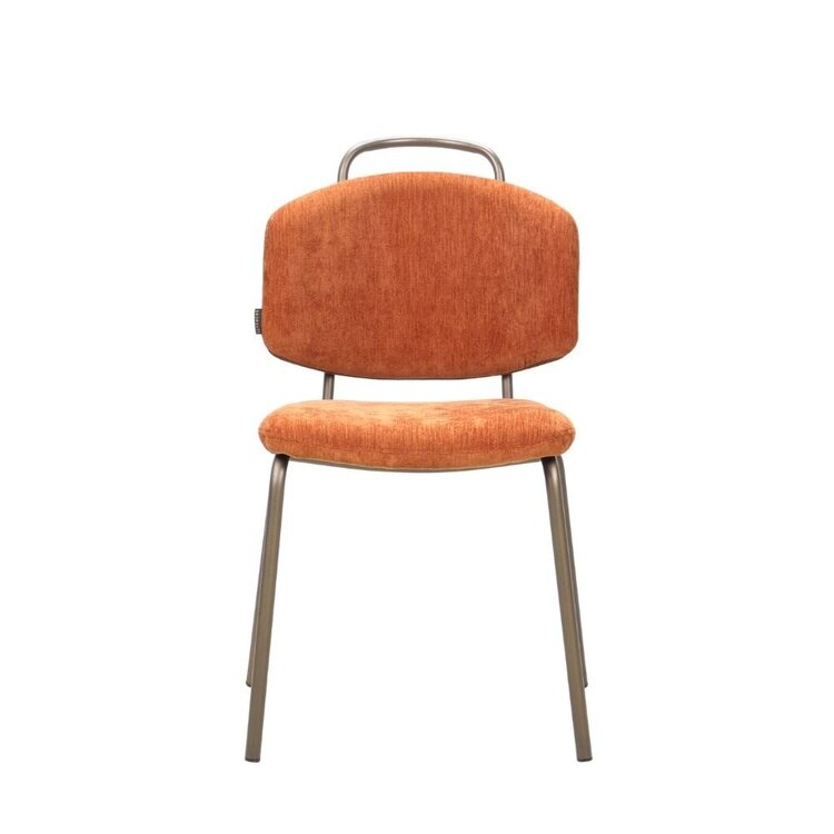 Chaise de salle à manger Pam velours jaune ocre