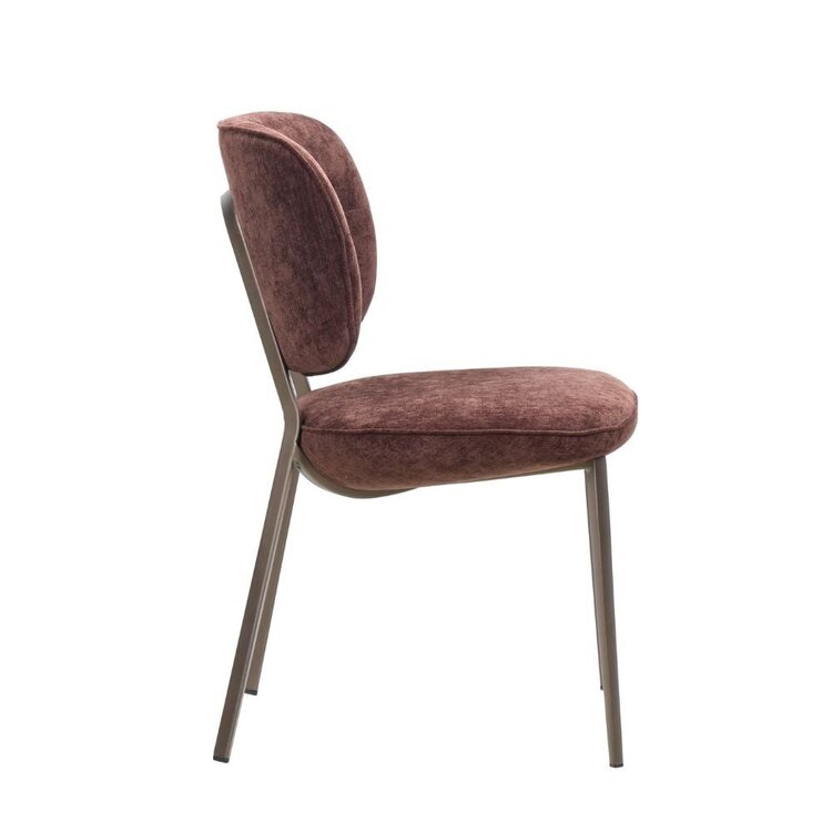 Chaise de salle à manger Rosa velours brun