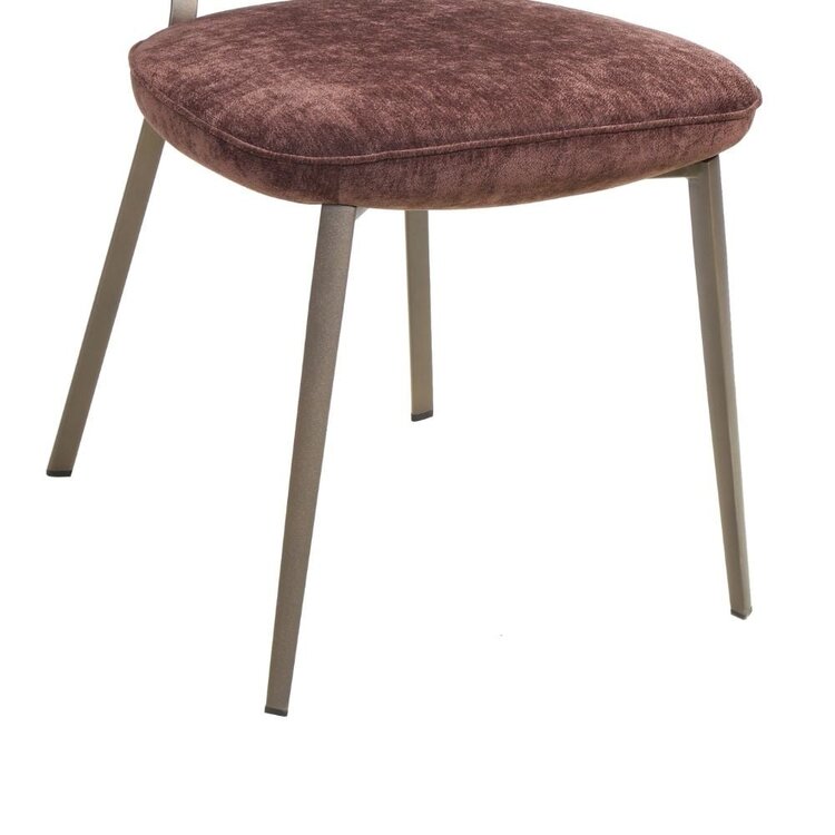Chaise de salle à manger Rosa velours brun
