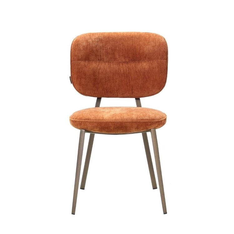 Chaise de salle à manger Rosa velours jaune ocre