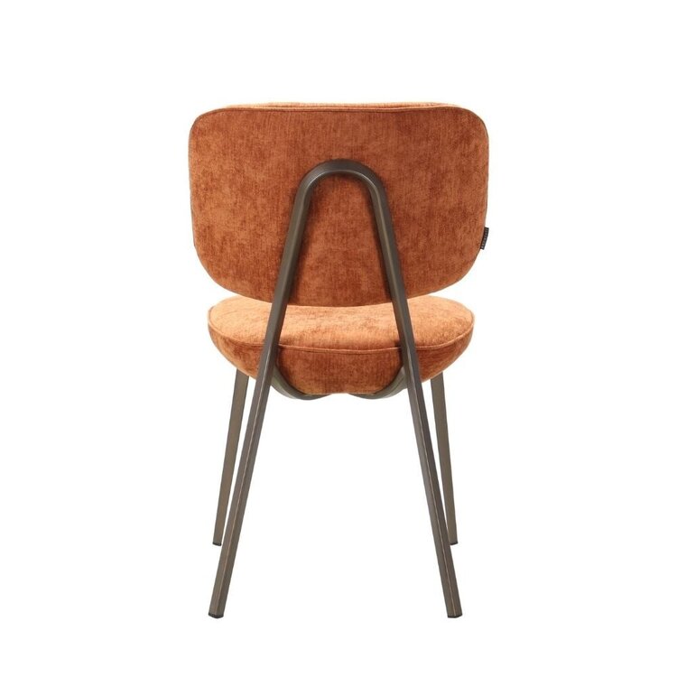 Chaise de salle à manger Rosa velours jaune ocre