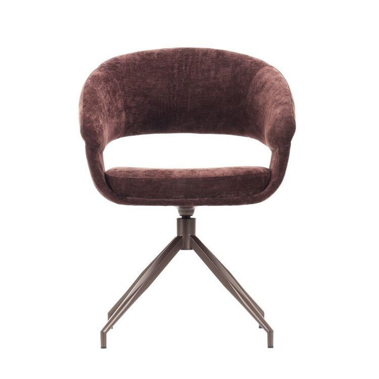 Chaise de salle à manger Suzie velours brun
