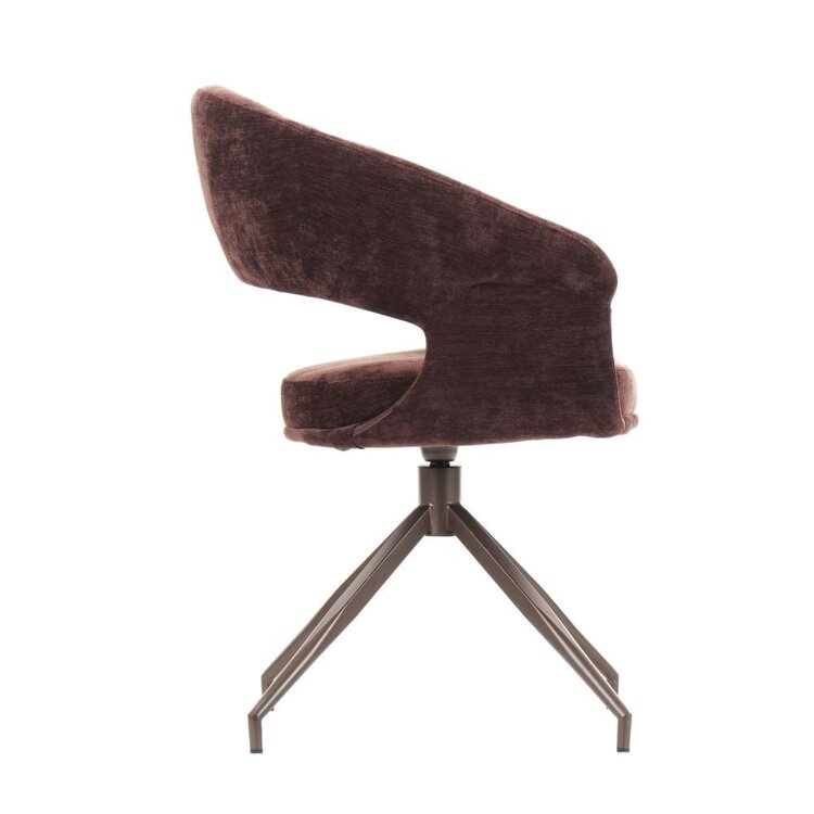 Chaise de salle à manger Suzie velours brun