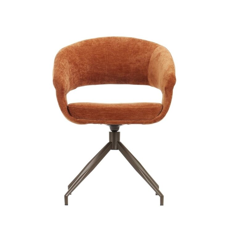 Chaise de salle à manger Suzie velours jaune ocre