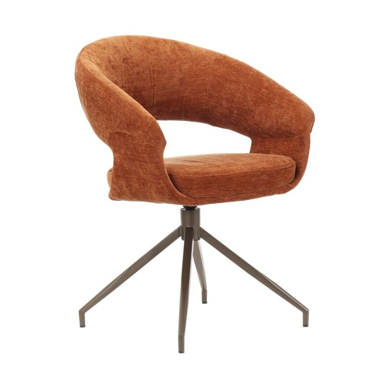 Chaise de salle à manger Suzie velours jaune ocre