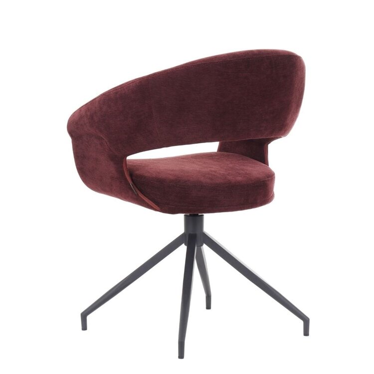 Chaise de salle à manger Suzie velours violet