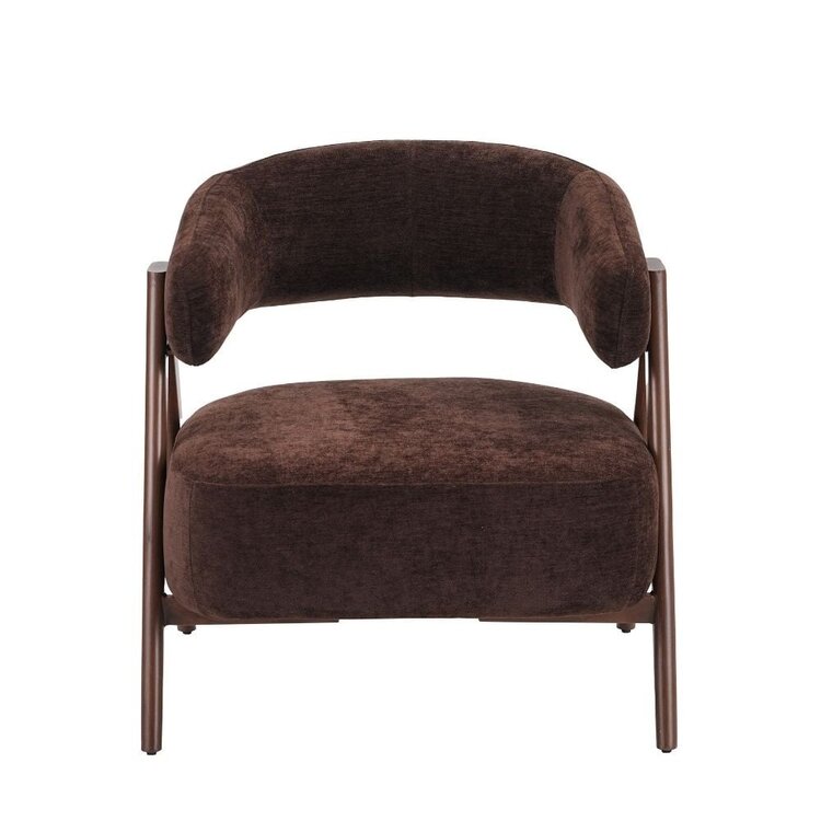 Fauteuil Yasmin velours brun
