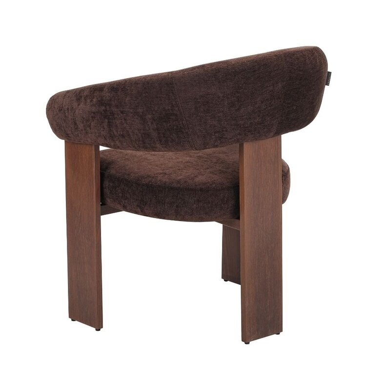 Fauteuil Liva velours brun